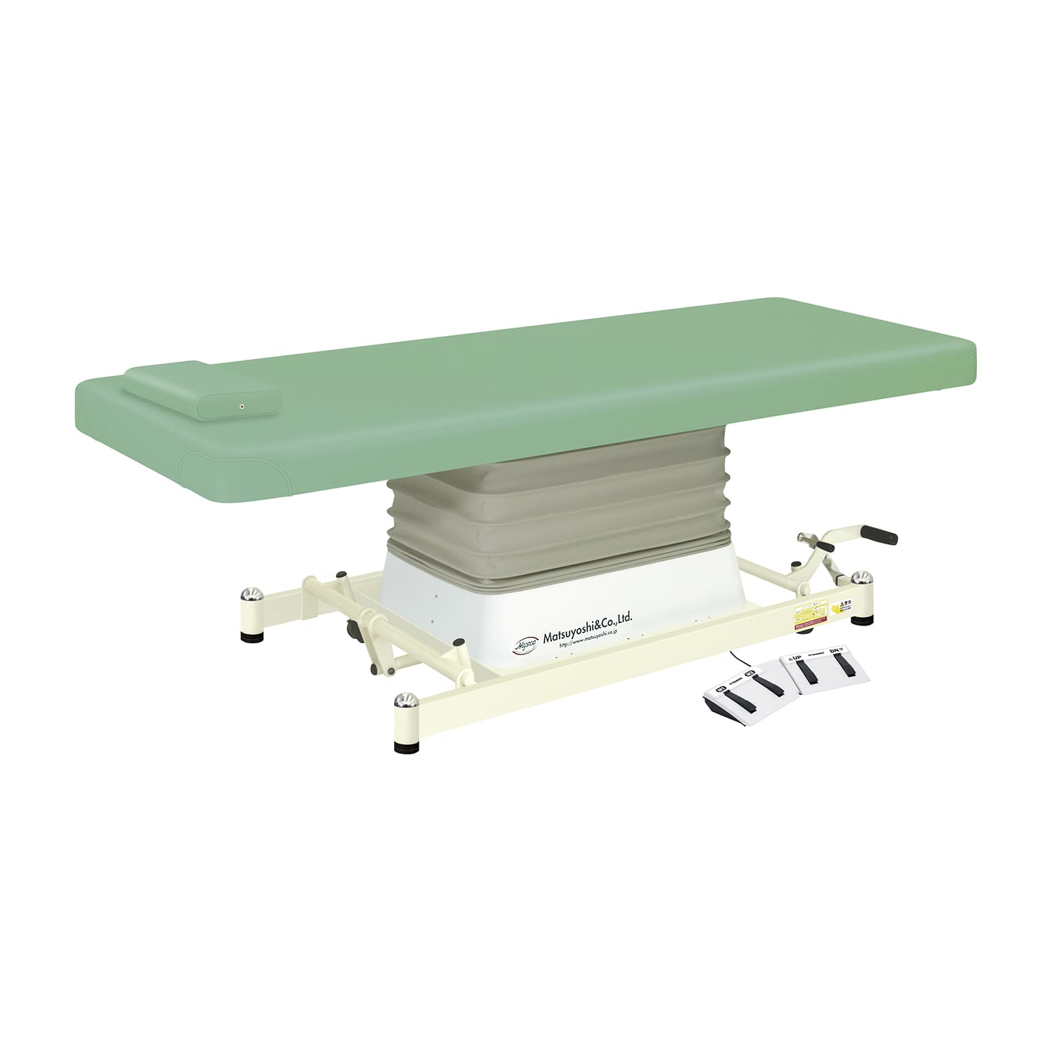 マツヨシ電動診察台 垂直電動タイプ 診察ベッド 23-5401-0103 ライトグリーン MATSUYOSHI MY-J201ST(メモリーツキ)W70
