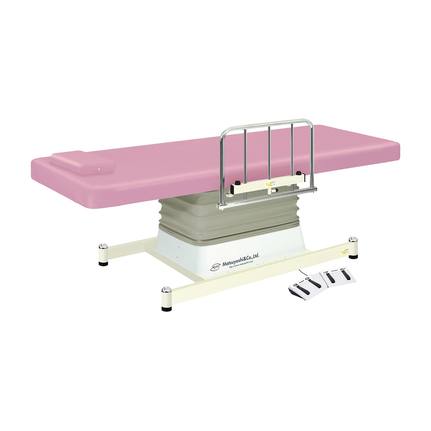 マツヨシ電動診察台 垂直電動Sレール 診察ベッド 23-5403-0002 ピンク MATSUYOSHI MY-J200GS(メモリーツキ)W65