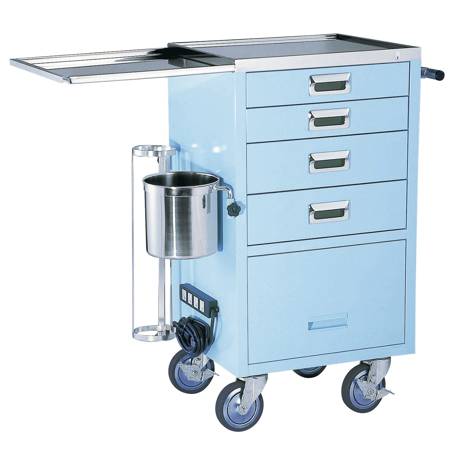 コンパクト救急カート(4段) エマージェンシーカート 23-5232-02 MATSUYOSHI YL-EC01B(ブルー)