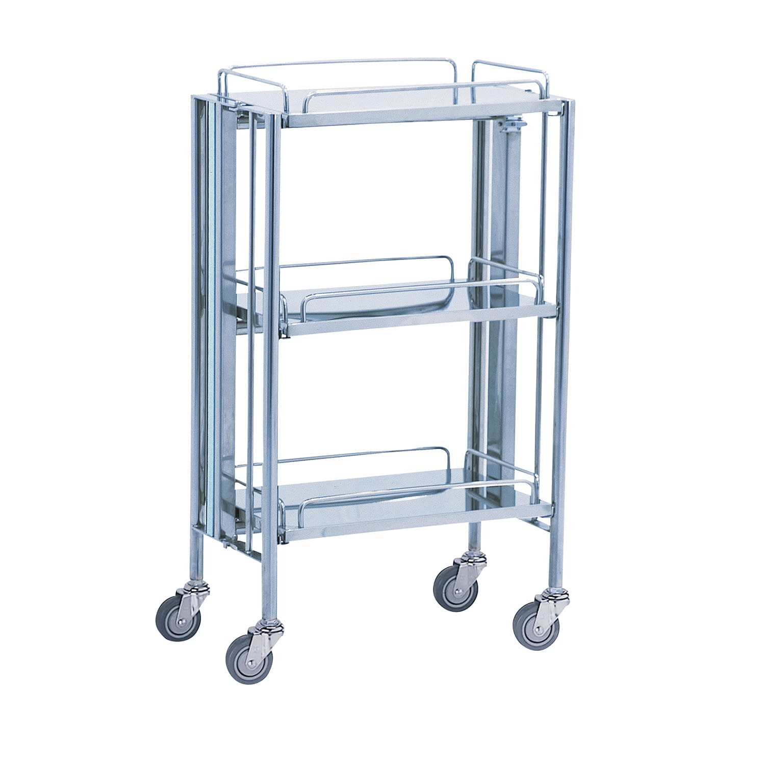 折りたたみ式器械台 カート(折りたたみ) 23-5235-00 MATSUYOSHI YL-FW1B(ブルー)