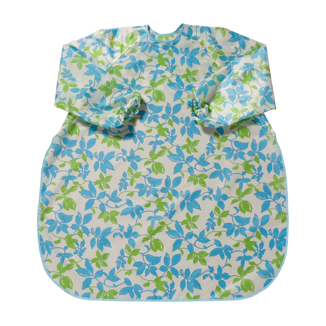 食事前掛(超はっ水)袖付 23-6298-0004 リーフ・ブルー 特殊衣料 1040(86X100CM)