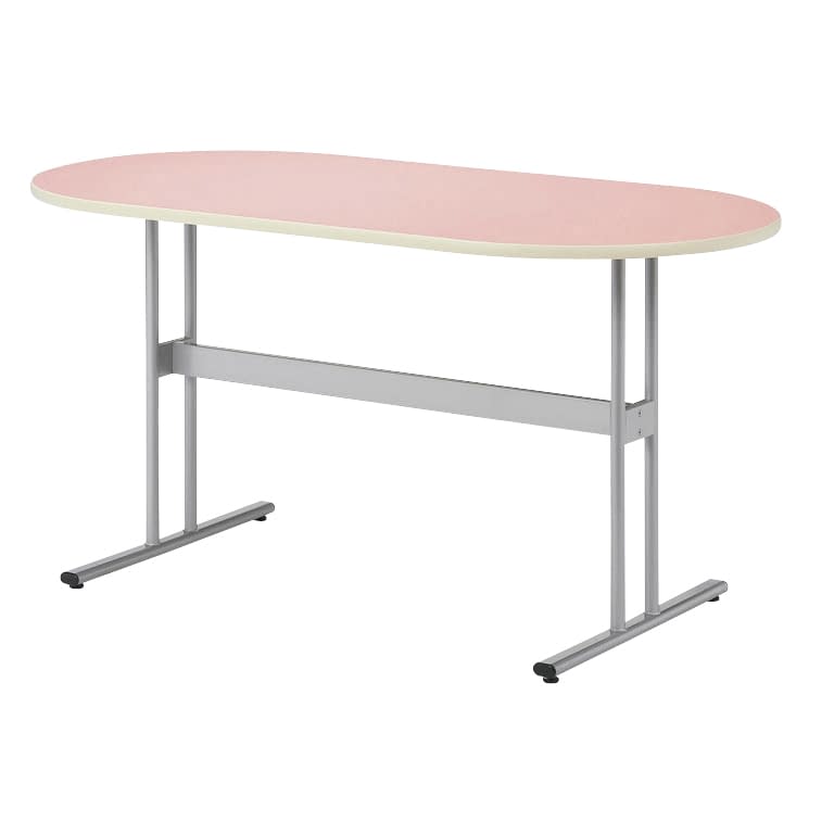 (23-6202-00)ナーステーブル（楕円型） NAT-1590R(150X90X90) ﾅｰｽﾃｰﾌﾞﾙ(ﾀﾞｴﾝｶﾞﾀ) ピンク【1台単位】【2019年カタログ商品】