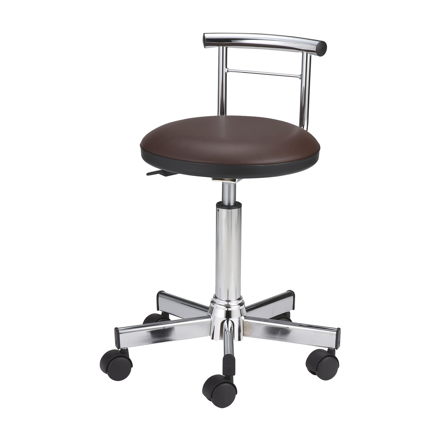 マツヨシSNナースチェア(背付) 椅子 23-6206-02 MATSUYOSHI SN-CH006BR(ブラウン)