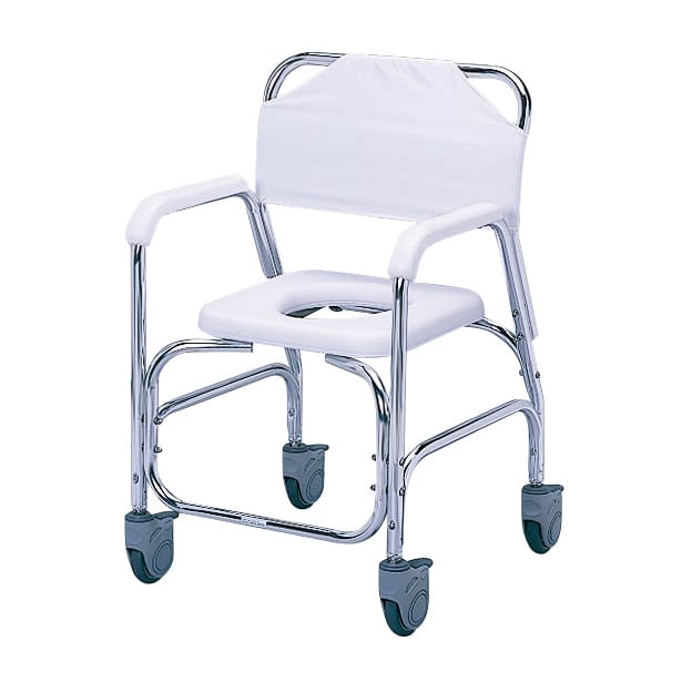 アルミ製シャワーチェア 樹脂・4輪ストッパー 23-6247-02 日進医療器 TY535DXE(ジュシキャスター)