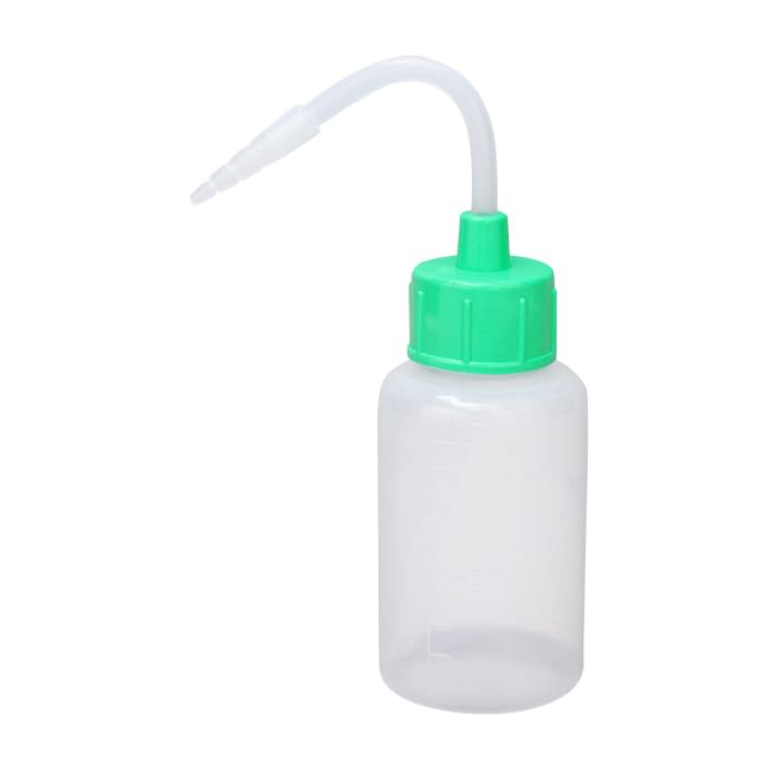 カラーキャップ付洗浄瓶(細口) 細口 23-5021-0005 ライトグリーン 安元化成 100ML(12ホンイリ)