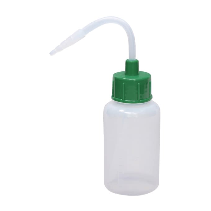 カラーキャップ付洗浄瓶(細口) 細口 23-5021-0006 グリーン 安元化成 100ML(12ホンイリ)