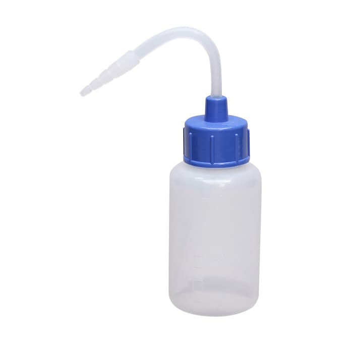 カラーキャップ付洗浄瓶(細口) 細口 23-5021-0008 コバルトブルー 安元化成 100ML(12ホンイリ)