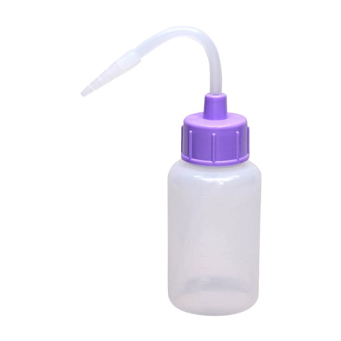 カラーキャップ付洗浄瓶(細口) 細口 23-5021-0009 ライトバイオレット 安元化成 100ML(12ホンイリ)