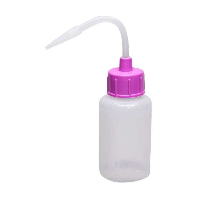 カラーキャップ付洗浄瓶(細口) 細口 23-5021-0010 レッドバイオレット 安元化成 100ML(12ホンイリ)