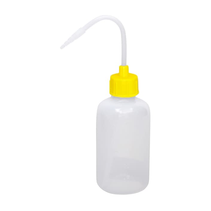 カラーキャップ付洗浄瓶(細口) 細口 23-5021-0101 レモンイエロー 安元化成 250ML(12ホンイリ)