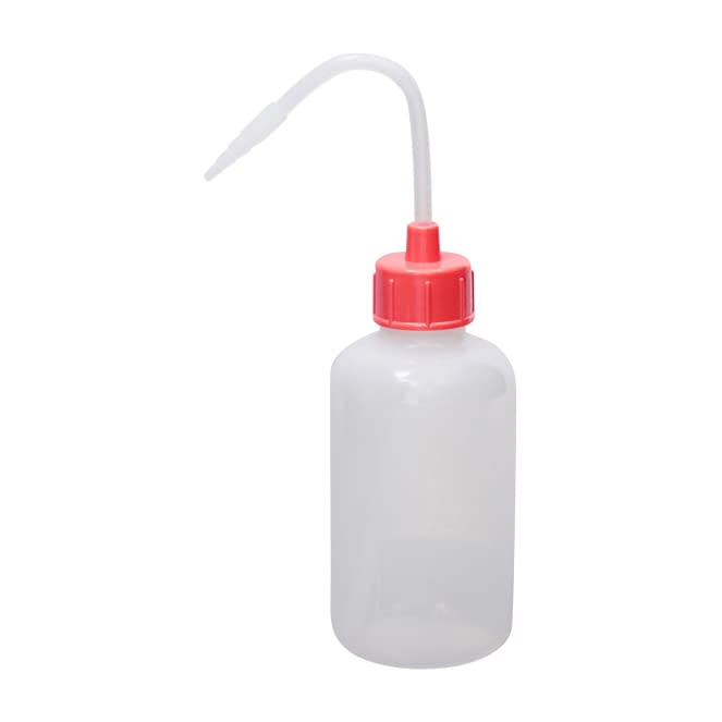 カラーキャップ付洗浄瓶(細口) 細口 23-5021-0104 ピンク 安元化成 250ML(12ホンイリ)