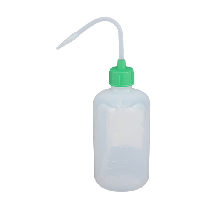 カラーキャップ付洗浄瓶(細口) 細口 23-5021-0305 ライトグリーン 安元化成 500ML(12ホンイリ)