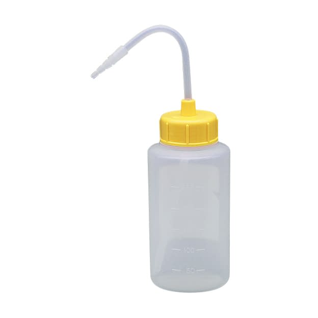 (23-5021-05)カラーキャップ付洗浄瓶（広口） 250ML(12ﾎﾝｲﾘ) ｶﾗｰｷｬｯﾌﾟﾂｷｾﾝｼﾞｮｳﾋﾞﾝ レモンイエロー【1箱単位】【2019年カタログ商品】
