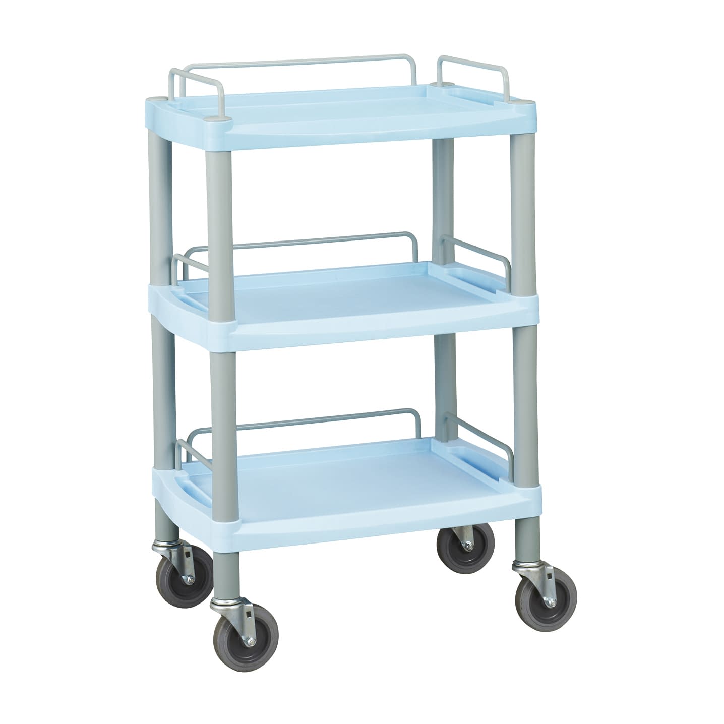 クラシックカート三段(組立式) カート(樹脂製) 23-7315-00 Matsuyoshi Y-101FB(ブルー)
