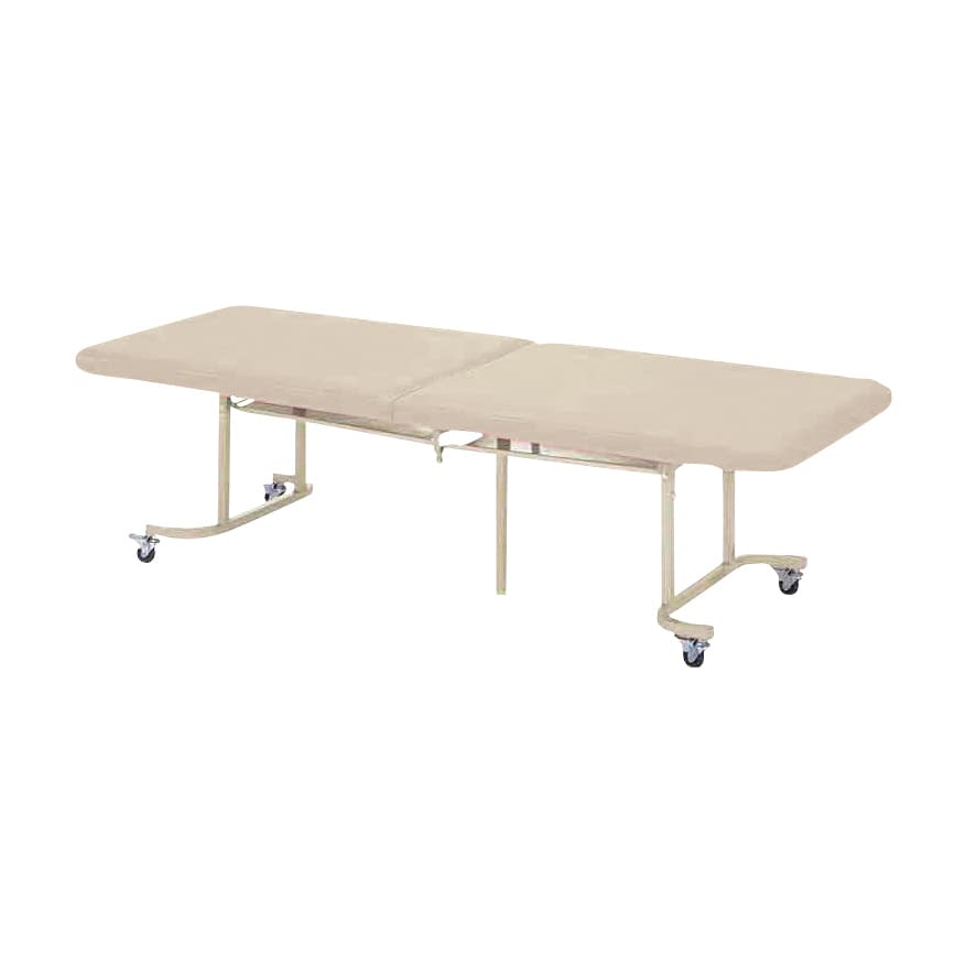 二つ折診察台 23-6916-0101 ミルキーホワイト ニシキ工業 QM-1860M(60X180X55CM