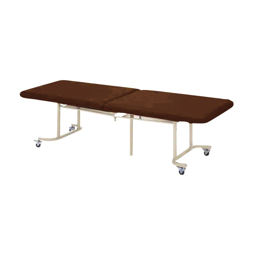 二つ折診察台 23-6916-0208 モカブラウン ニシキ工業 QM-1860H(60X180X60CM