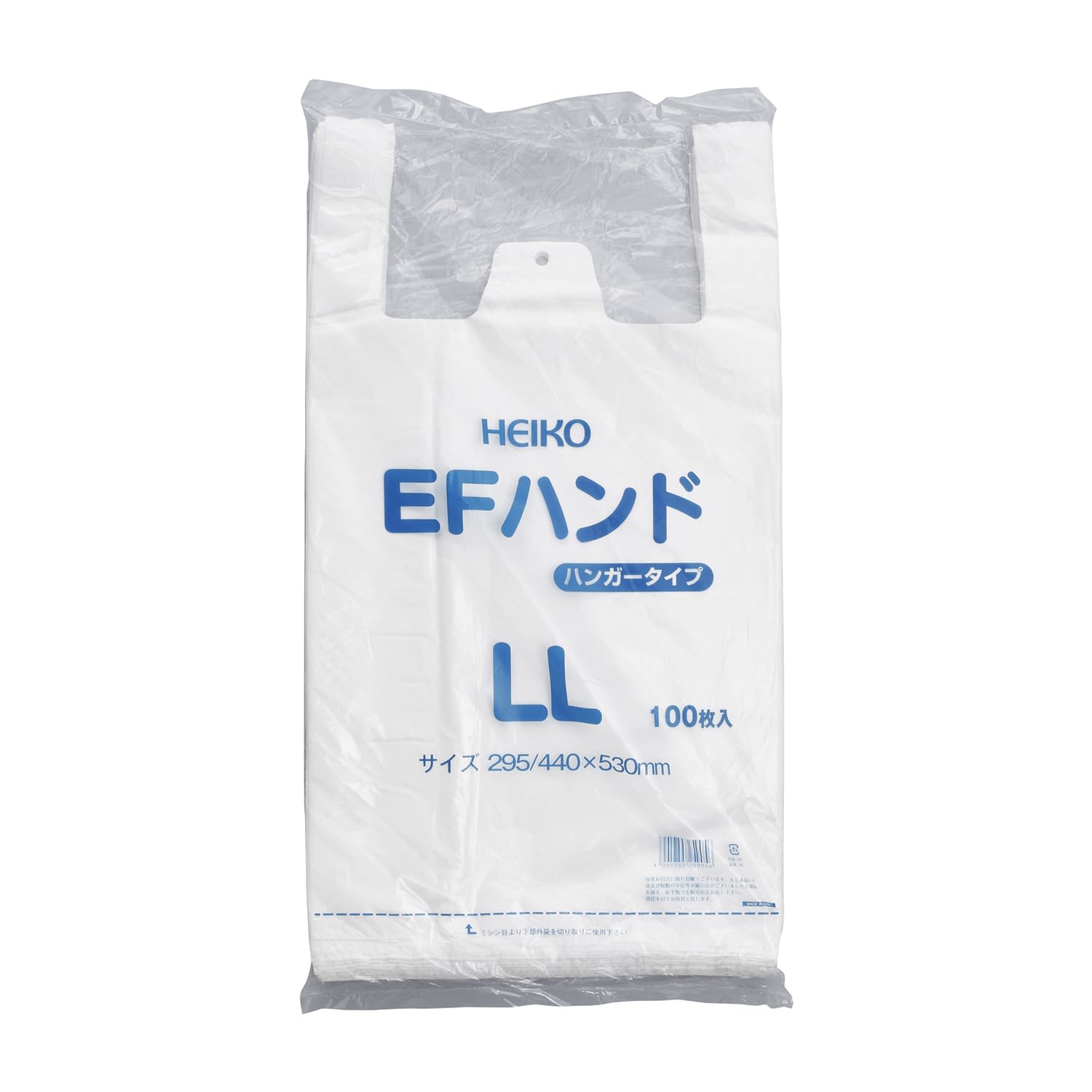 レジ袋(乳白)EFハンド LL 23-7269-04 シモジマ LL(530X295X145)100マイ
