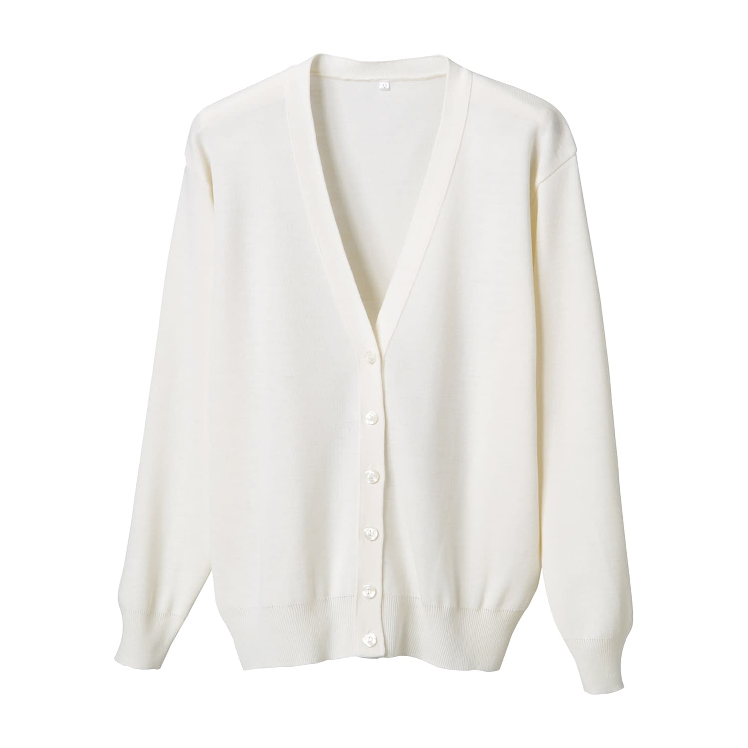 抗ピル長袖カーディガン 23-7563-0013 ホワイト ディーフェイズ D-1001(S)