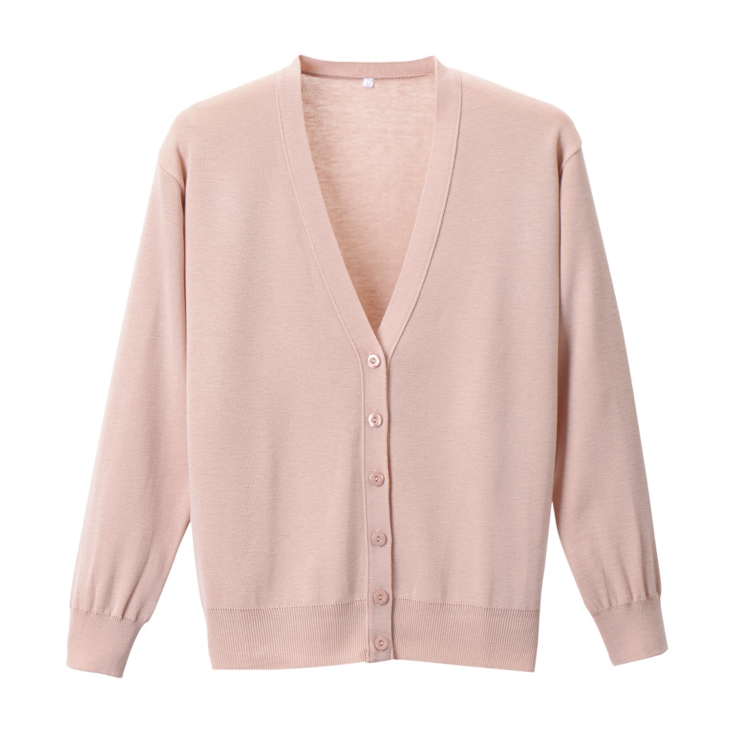 抗ピル長袖カーディガン 23-7563-0116 ピーチピンク ディーフェイズ D-1001(M)