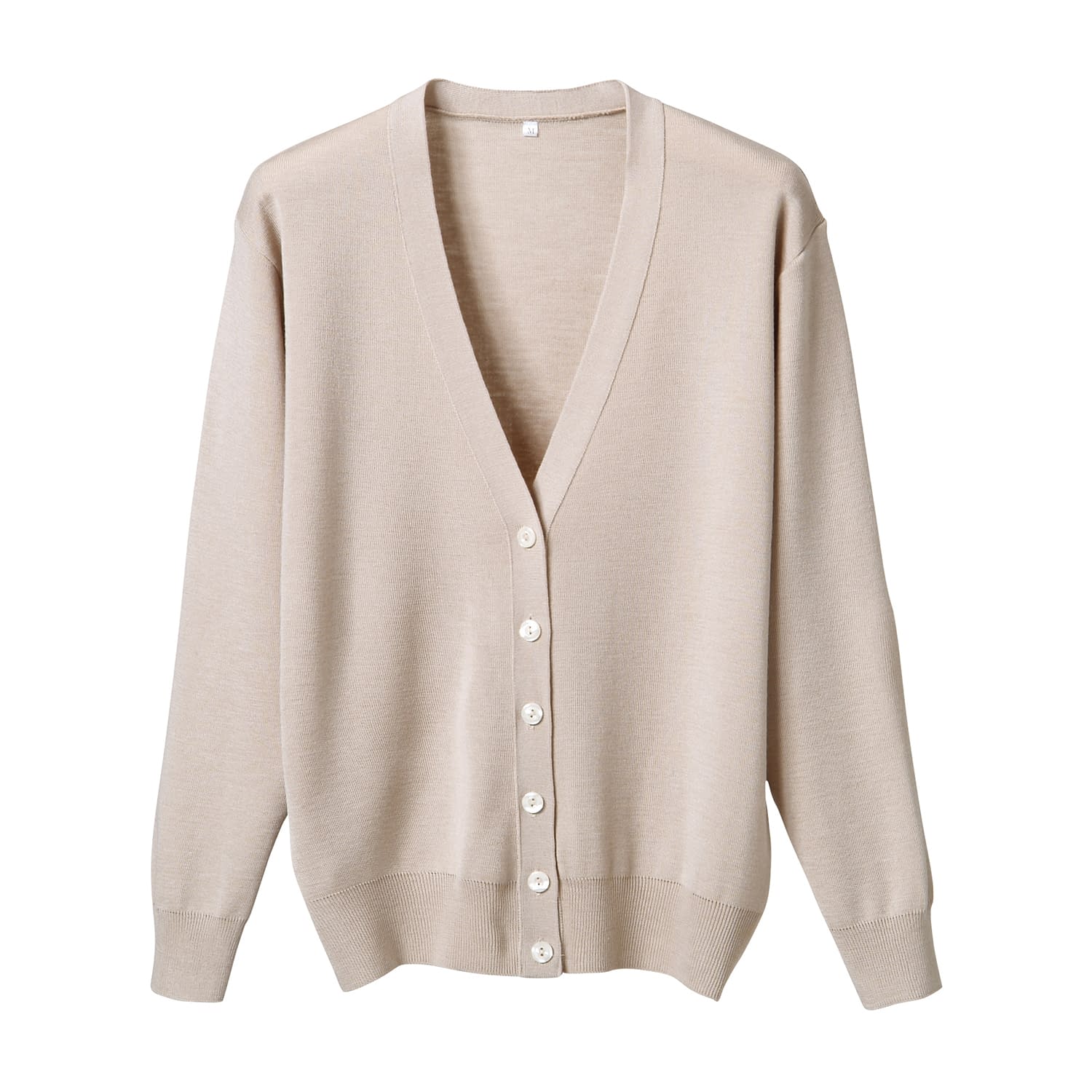 抗ピル長袖カーディガン 23-7563-0205 ベージュ ディーフェイズ D-1001(L)