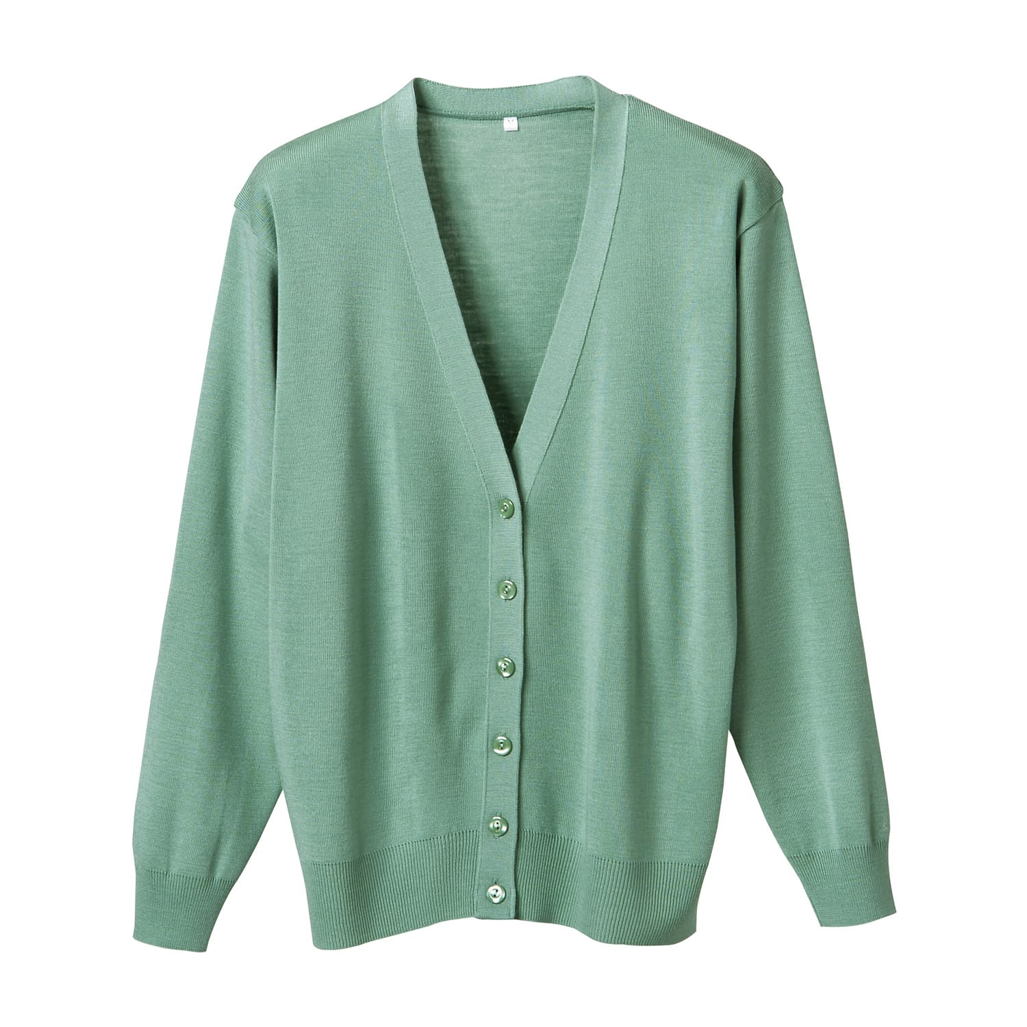 抗ピル長袖カーディガン 23-7563-0209 グリーン ディーフェイズ D-1001(L)