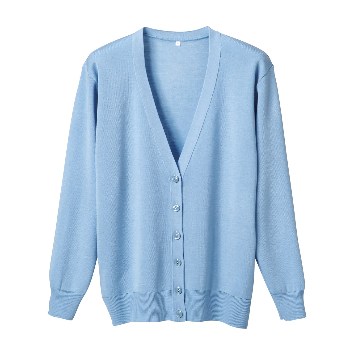 抗ピル長袖カーディガン 23-7563-0211 サックス ディーフェイズ D-1001(L)