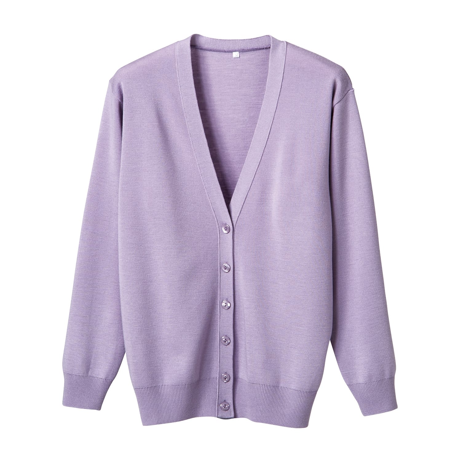 抗ピル長袖カーディガン 23-7563-0214 パープル ディーフェイズ D-1001(L)