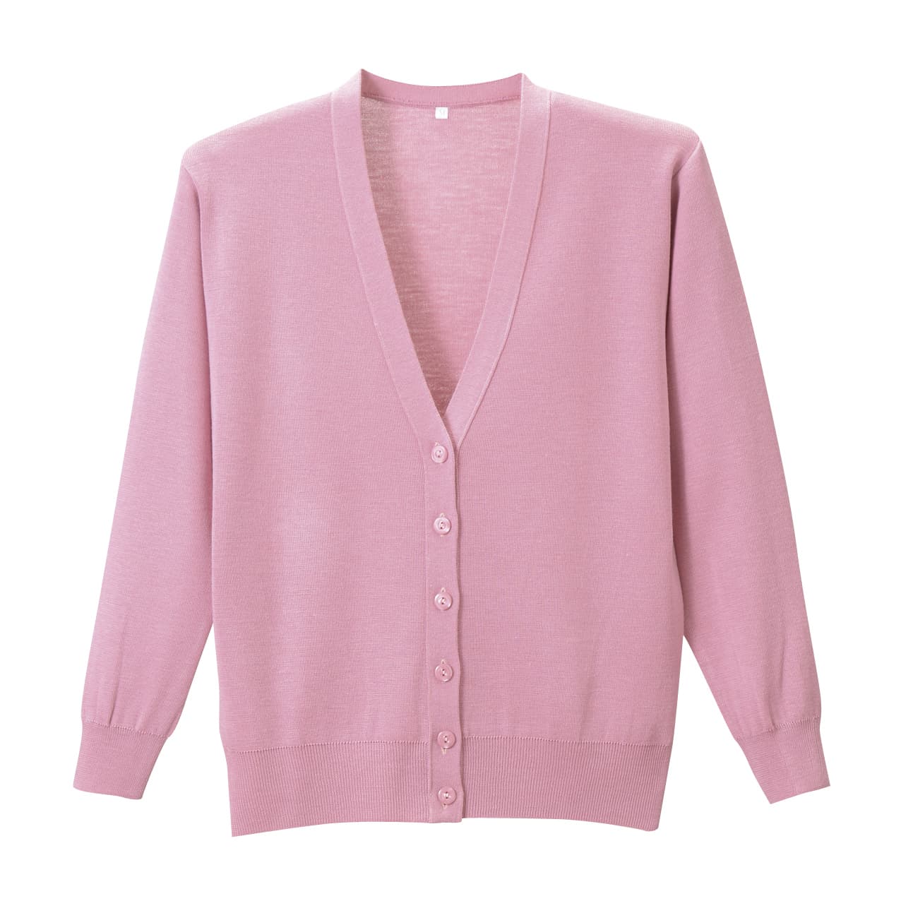 抗ピル長袖カーディガン 23-7563-0219 ローズピンク ディーフェイズ D-1001(L)