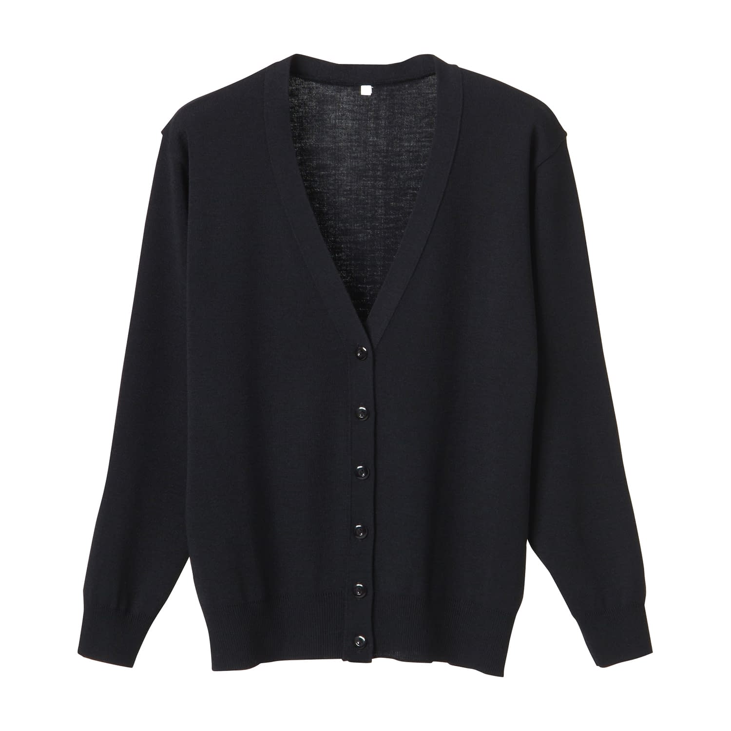 抗ピル長袖カーディガン 23-7563-0301 ブラック ディーフェイズ D-1001(LL)