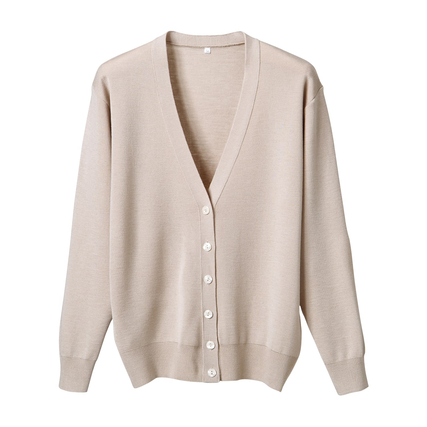 抗ピル長袖カーディガン 23-7563-0305 ベージュ ディーフェイズ D-1001(LL)