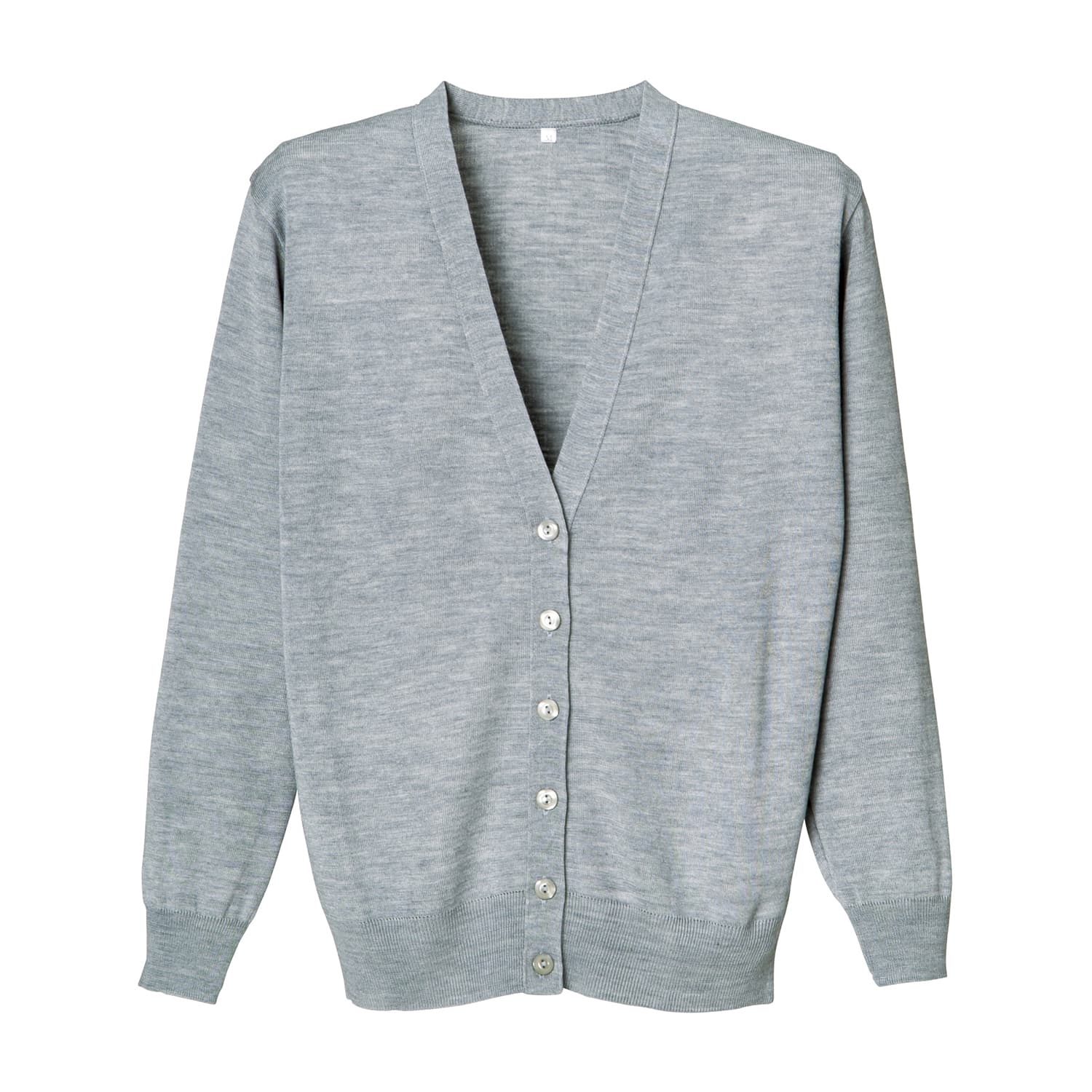 抗ピル長袖カーディガン 23-7563-0306 杢グレー ディーフェイズ D-1001(LL)