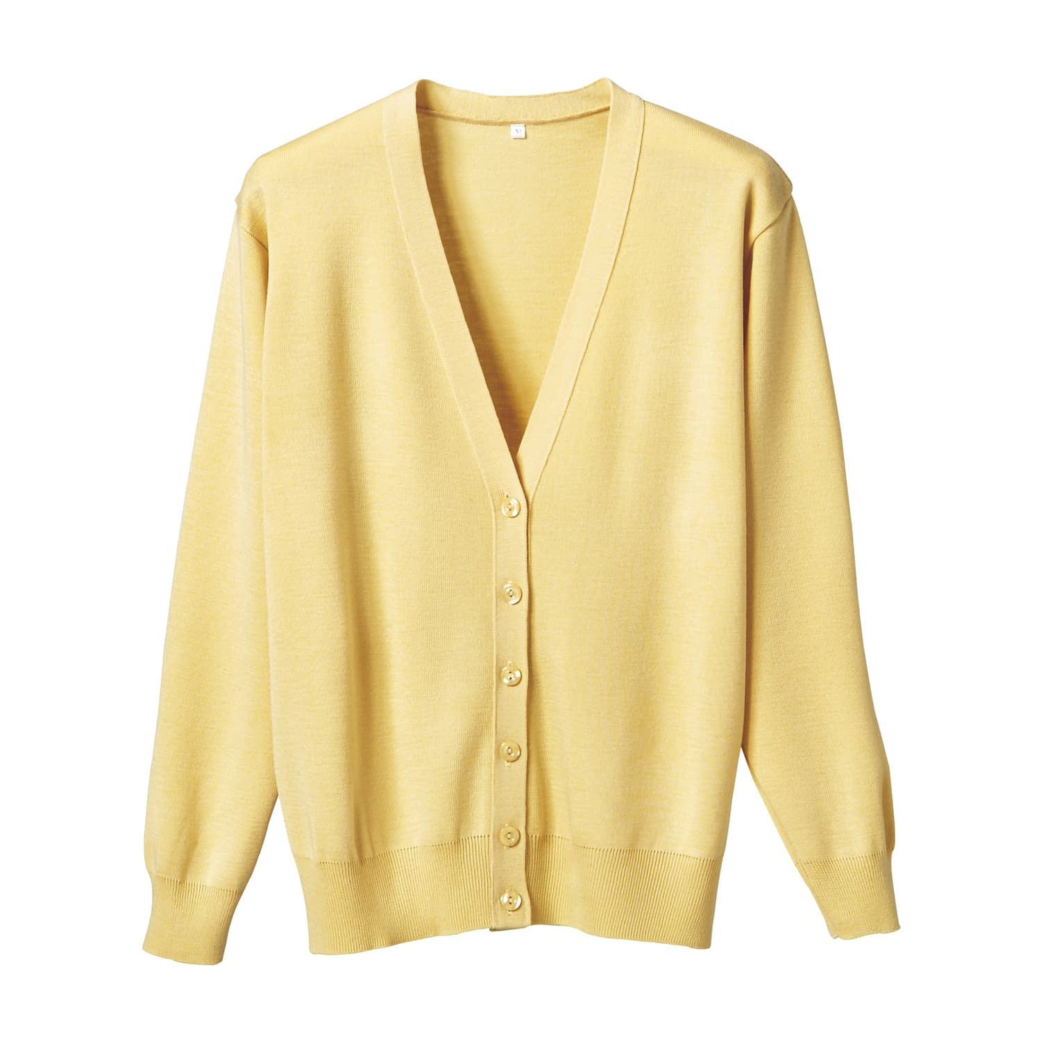 抗ピル長袖カーディガン 23-7563-0308 イエロー ディーフェイズ D-1001(LL)