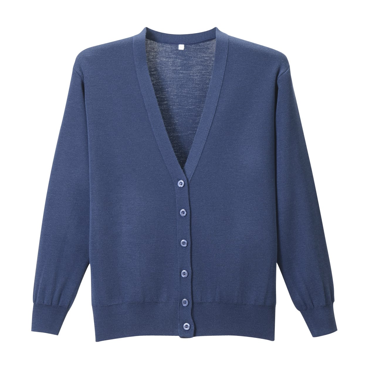 抗ピル長袖カーディガン 23-7563-0318 オリエンタルネイビー ディーフェイズ D-1001(LL)