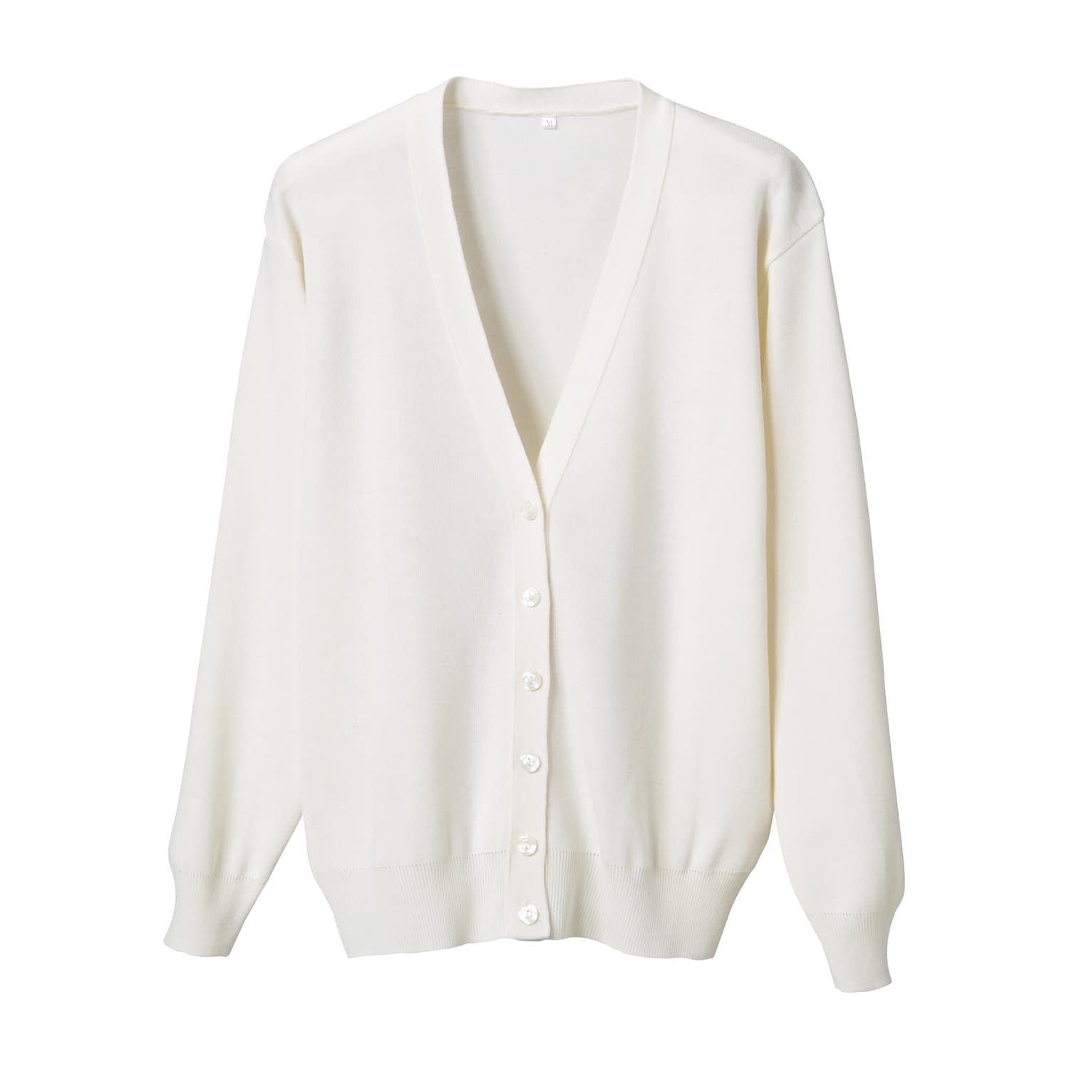 抗ピル長袖カーディガン 23-7563-0413 ホワイト ディーフェイズ D-1001(3L)