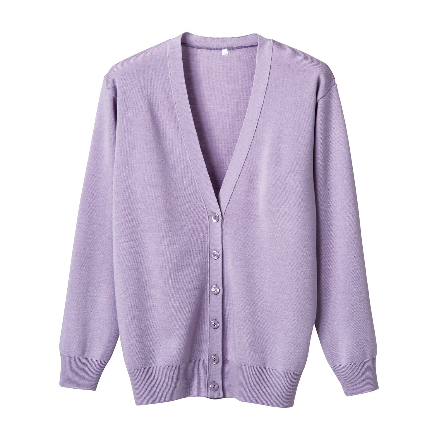抗ピル長袖カーディガン 23-7563-0414 パープル ディーフェイズ D-1001(3L)