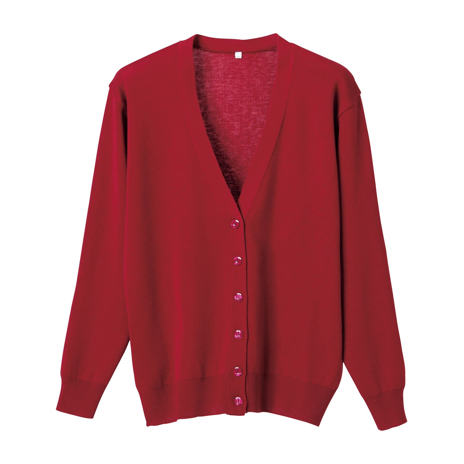 抗ピル長袖カーディガン 23-7563-0415 エンジ ディーフェイズ D-1001(3L)