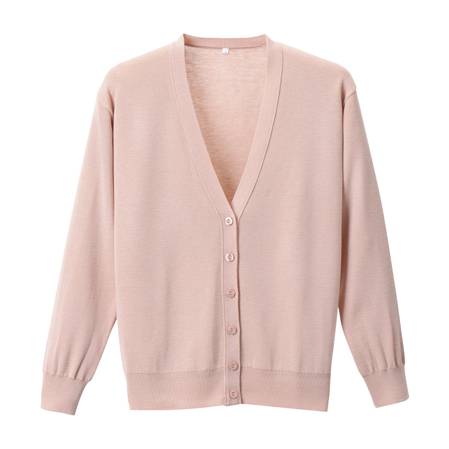 抗ピル長袖カーディガン 23-7563-0416 ピーチピンク ディーフェイズ D-1001(3L)