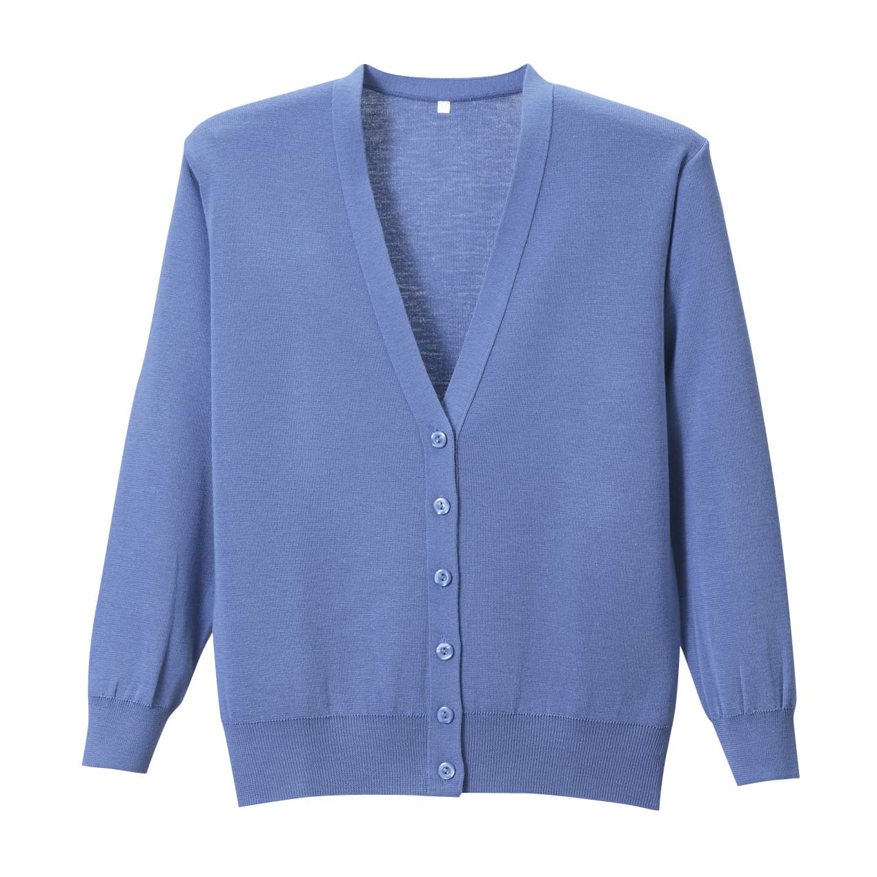 抗ピル長袖カーディガン 23-7563-0417 サックスブルー ディーフェイズ D-1001(3L)