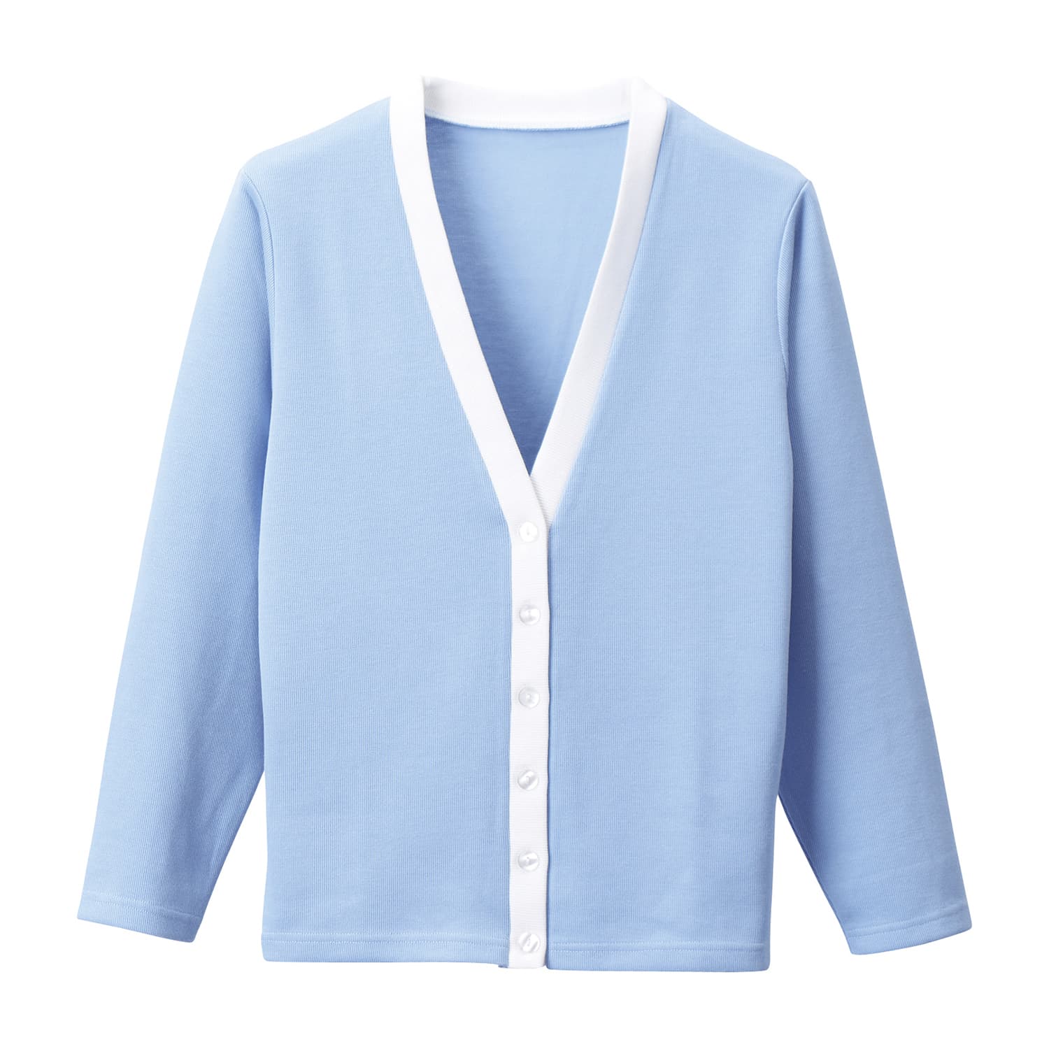 カーディガン 23-7564-0007 サックス×ホワイト ディーフェイズ C-04(S)