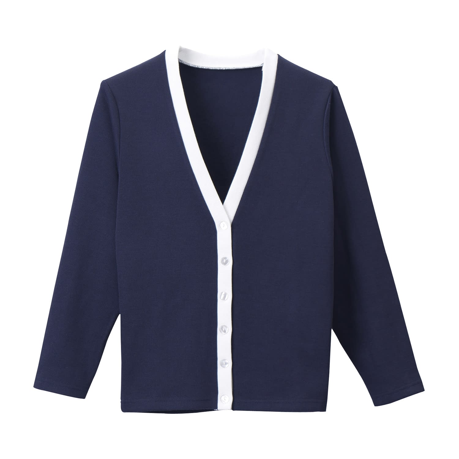 カーディガン 23-7564-0209 ネイビー×ホワイト ディーフェイズ C-04(L)