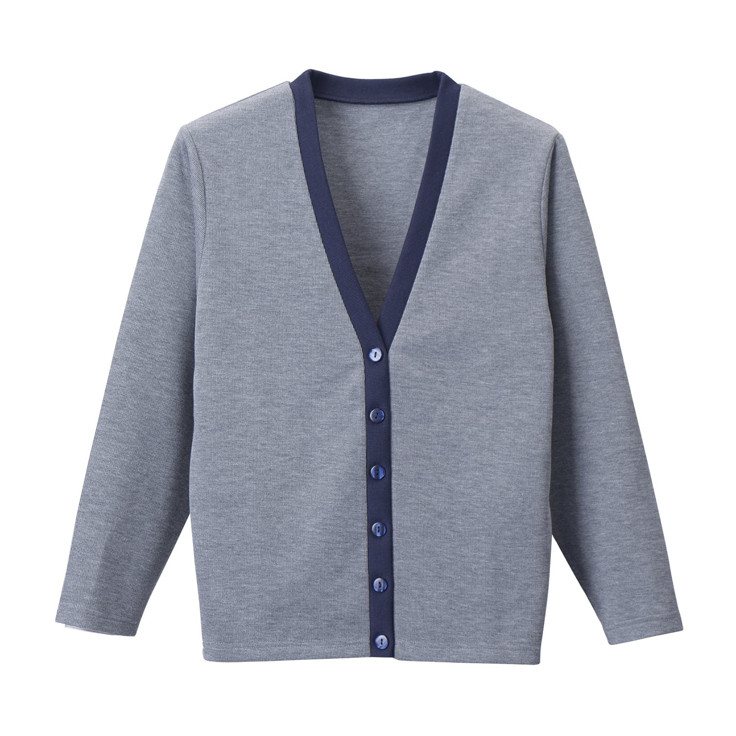 カーディガン 23-7564-0211 グレー×ネイビー ディーフェイズ C-04(L)