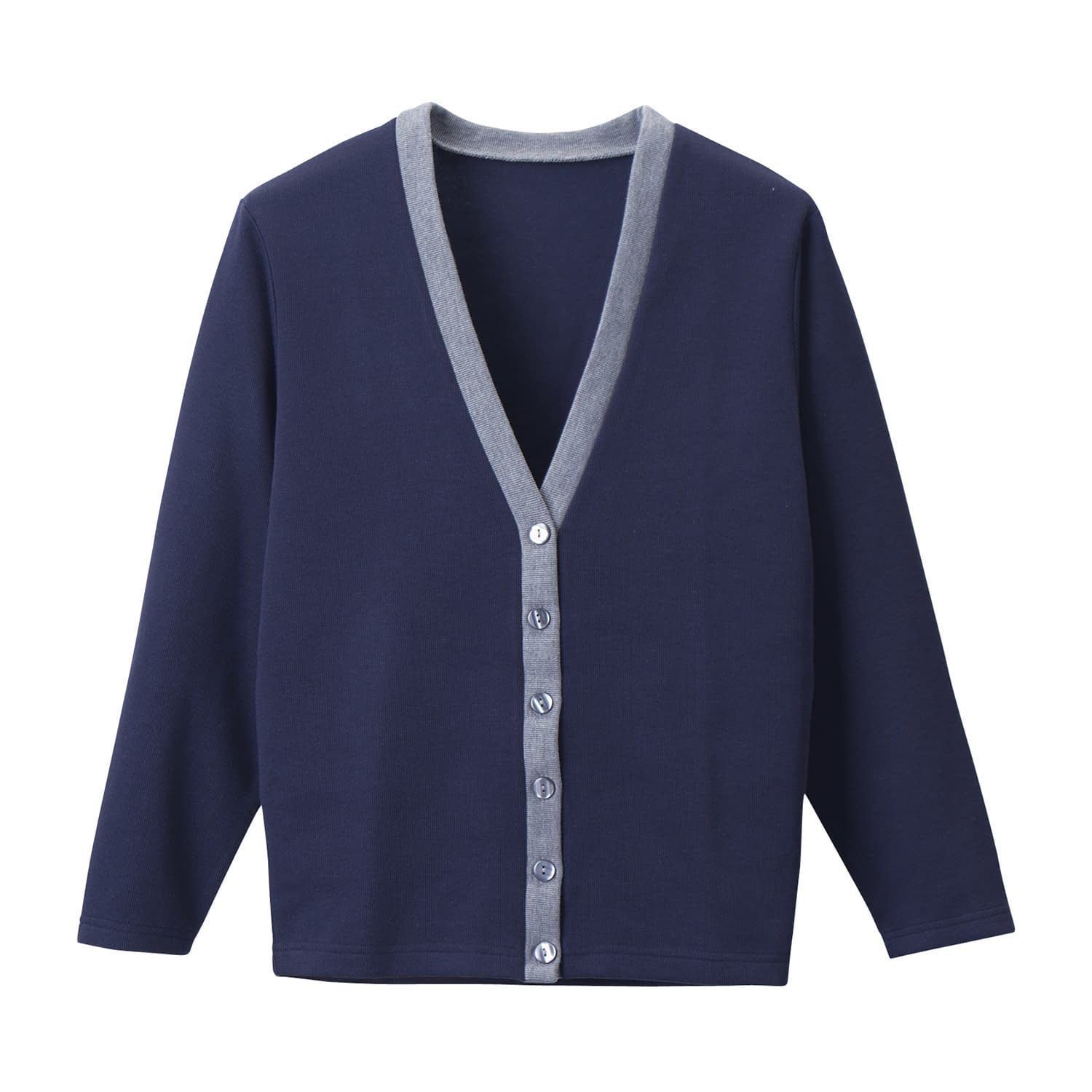 カーディガン 23-7564-0212 ネイビー×グレー ディーフェイズ C-04(L)