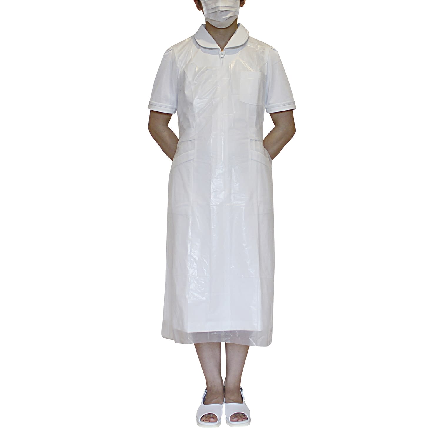 PEエプロンN(袖なし) 23-7478-00 ファーストレイト FR-834(ホワイト)50マイイリ