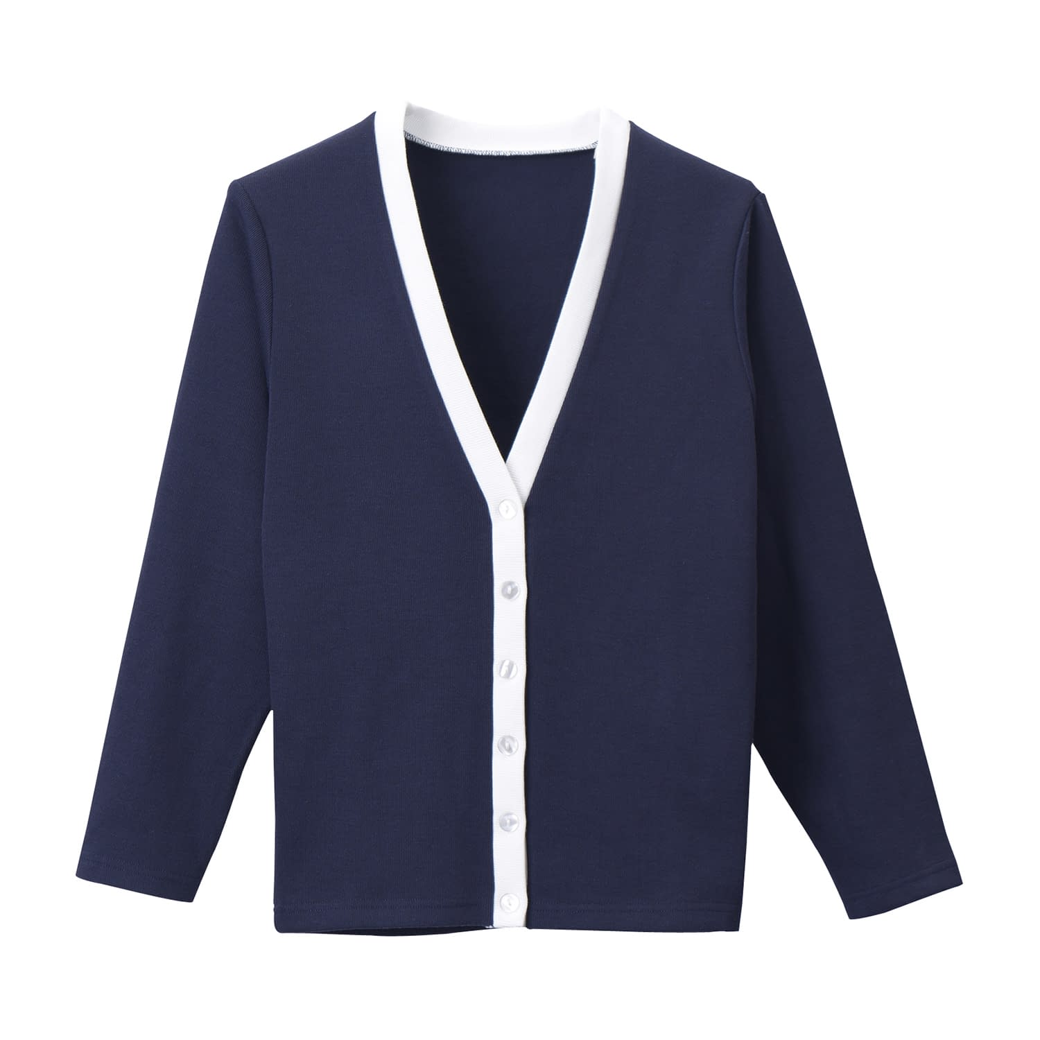 カーディガン 23-7564-0409 ネイビー×ホワイト ディーフェイズ C-04(3L)