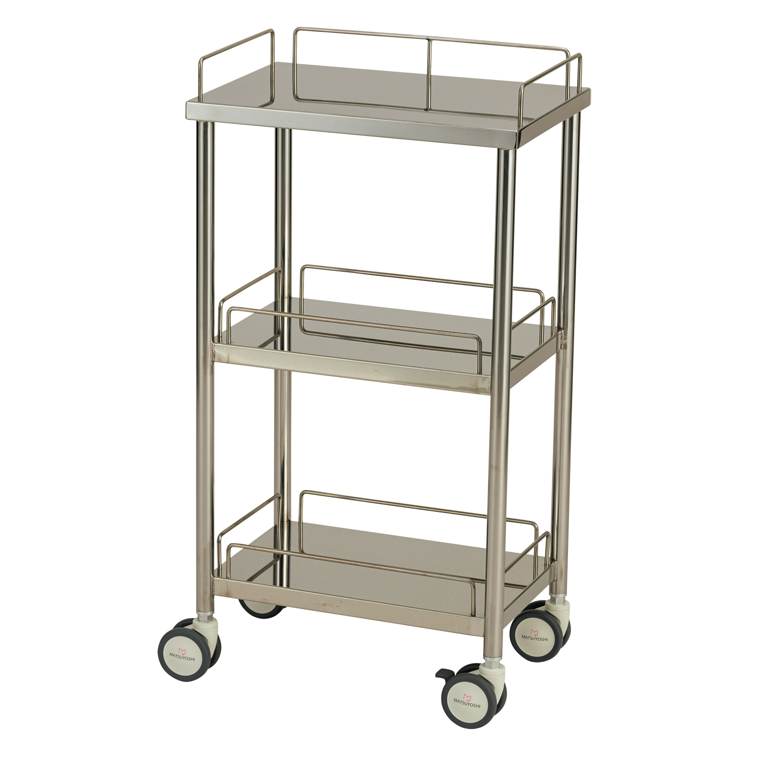 マツヨシ サイレントワゴン(三段) カート(回診車) 23-7306-00 MATSUYOSHI SWG-A006(450X300X800