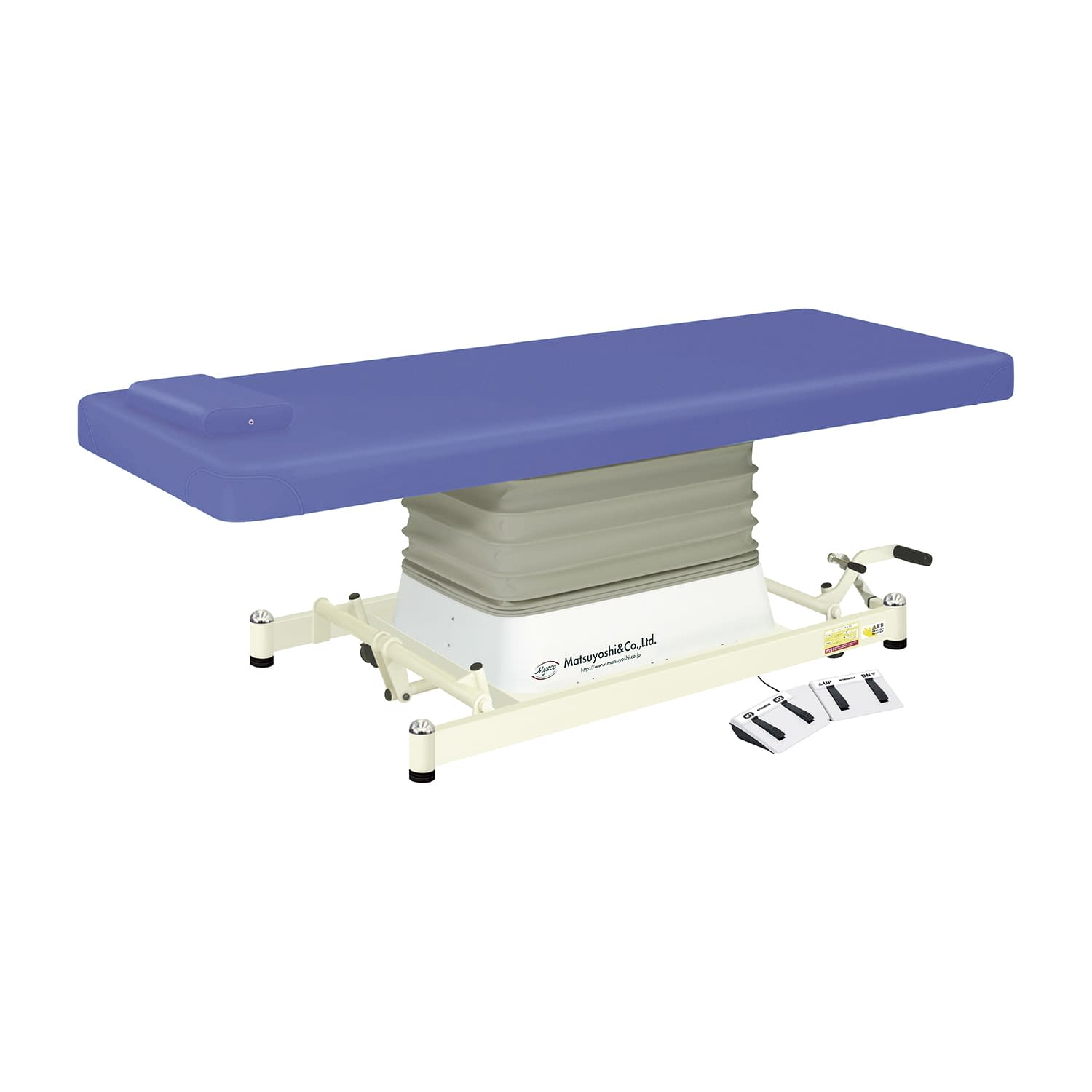 マツヨシ電動診察台 ステップレバー付 診察ベッド 23-7730-0001 ライトブルー MATSUYOSHI MY-J300SL(W65CM))