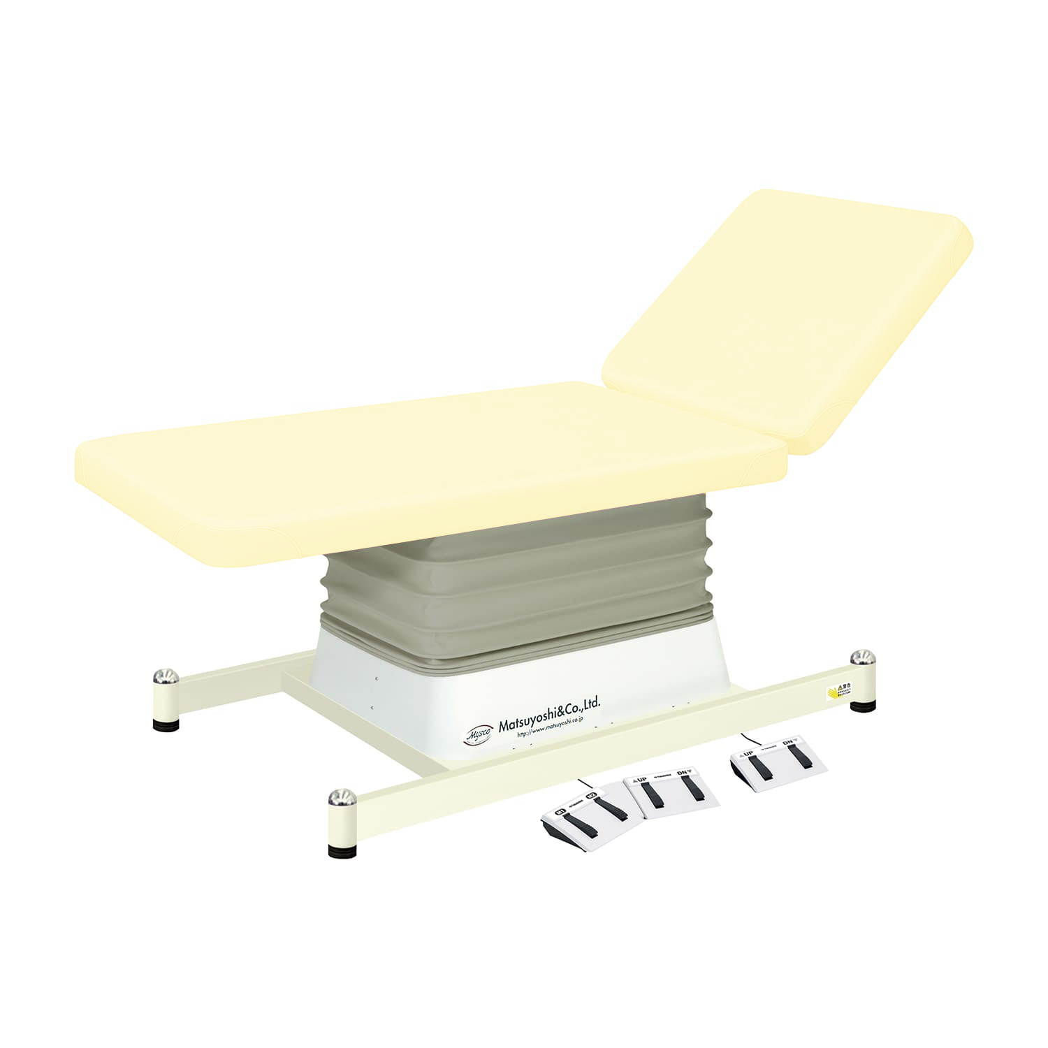 マツヨシ電動診察台 電動背上 診察ベッド 23-7732-0001 ライトブルー