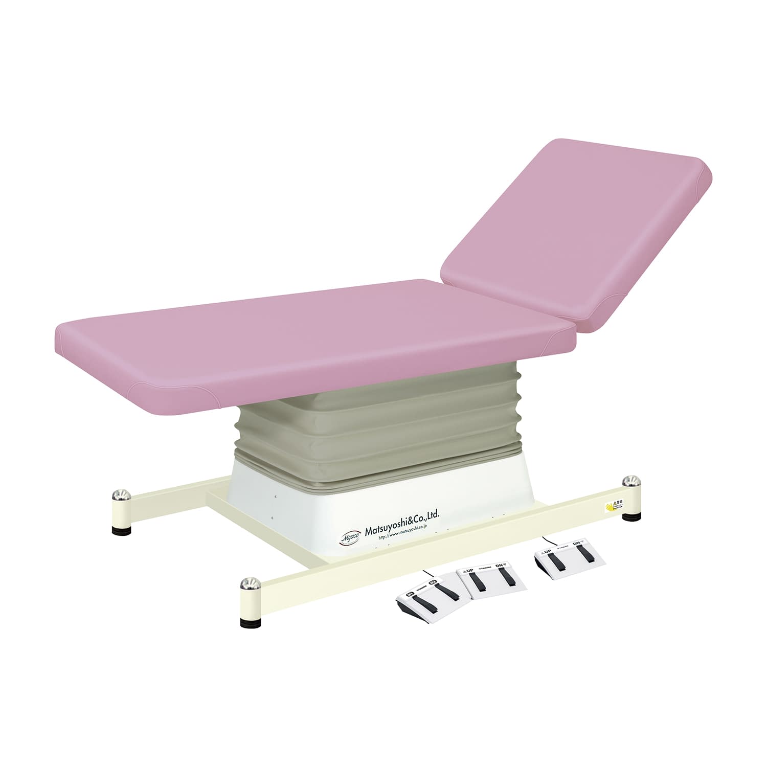 マツヨシ電動診察台 電動背上 診察ベッド 23-7732-0102 ピンク MATSUYOSHI MY-J501GU(メモリーツキ)W70