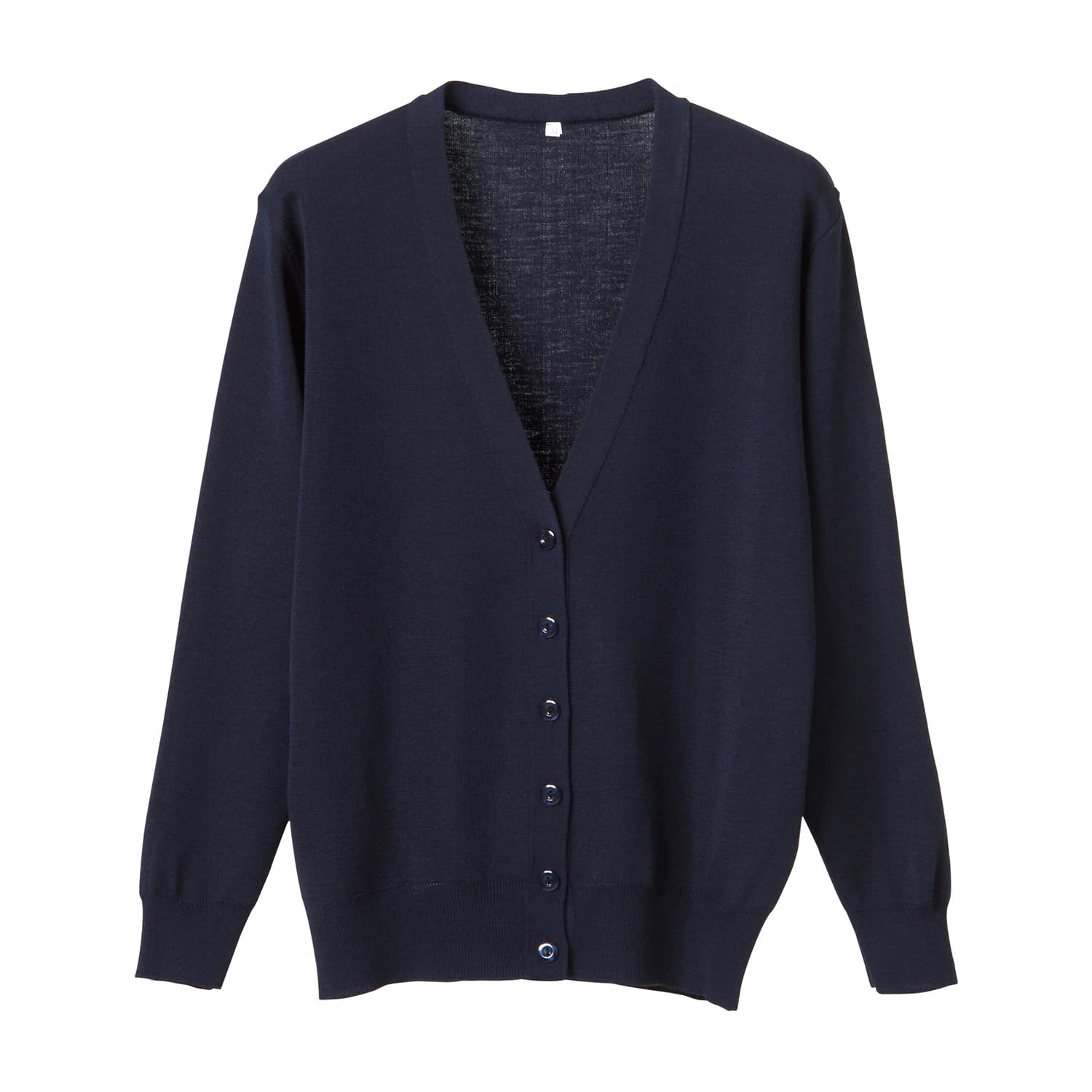 抗ピル長袖カーディガン 23-7563-0504 濃紺 ディーフェイズ D-1001(4L)