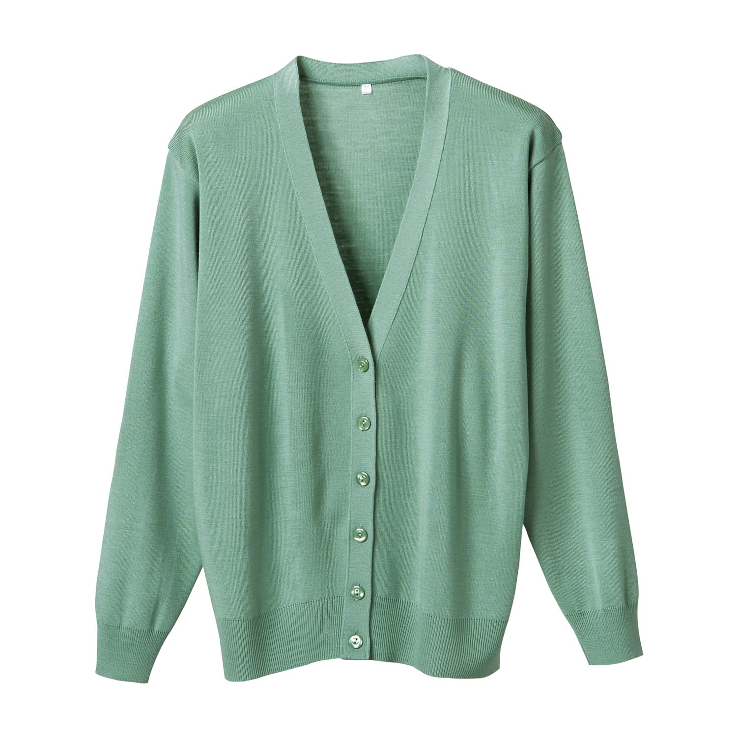 抗ピル長袖カーディガン 23-7563-0509 グリーン ディーフェイズ D-1001(4L)